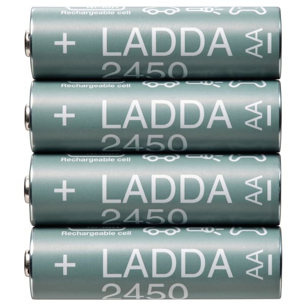 LADDA rechargeable battery, HR06 AA 1.2V, 2450 mAh, 4 pack