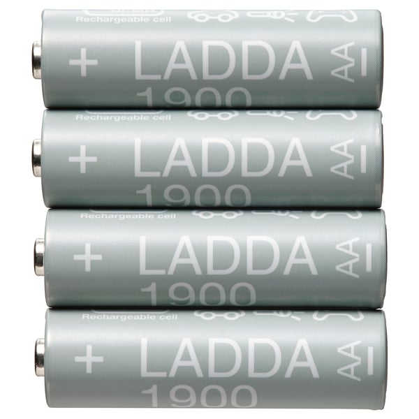 LADDA rechargeable battery, HR06 AA 1.2V, 1900 mAh, 4 pack