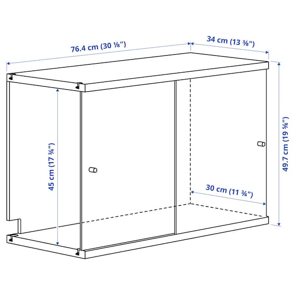 Ikea LÅDMAKARE - Cabinet with sliding doors, oak effect