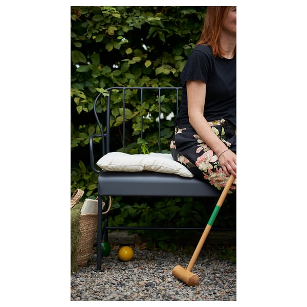 LÄCKÖ 2-seat sofa, outdoor, grey, 102x87x56 cm