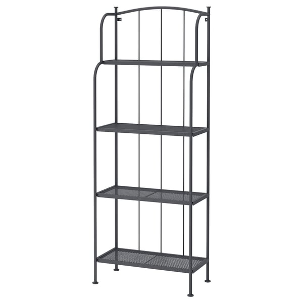 LÄCKÖ shelving unit, outdoor, grey, 61x160 cm