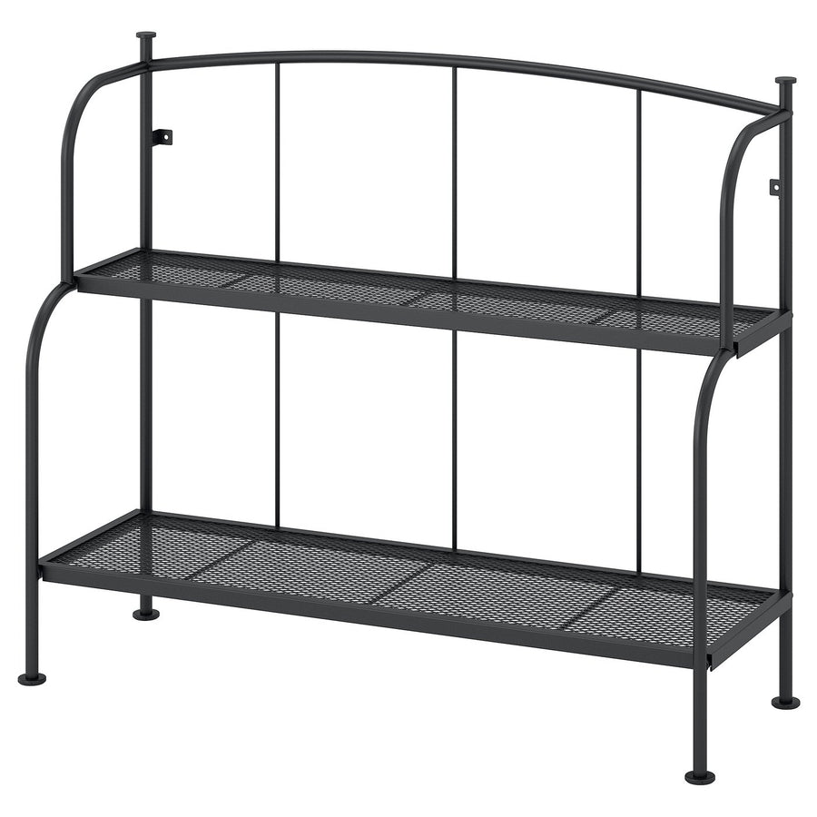 LÄCKÖ shelving unit, grey outdoor/indoor, 92x76x32 cm