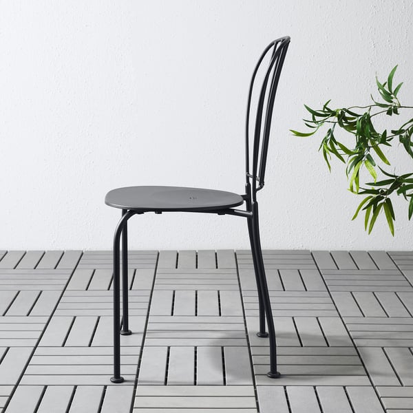 LÄCKÖ chair, outdoor, grey, 36x87x52 cm