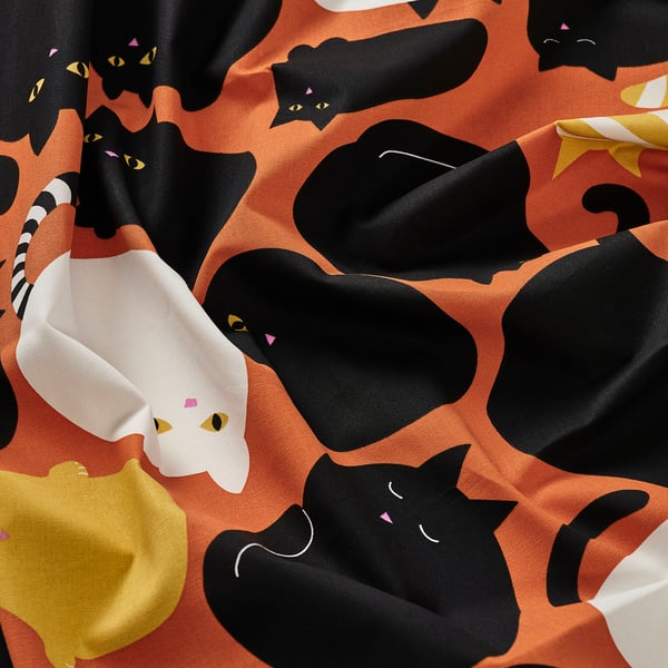 LÄKEMALVA pre-cut fabric, orange, 150x300 cm