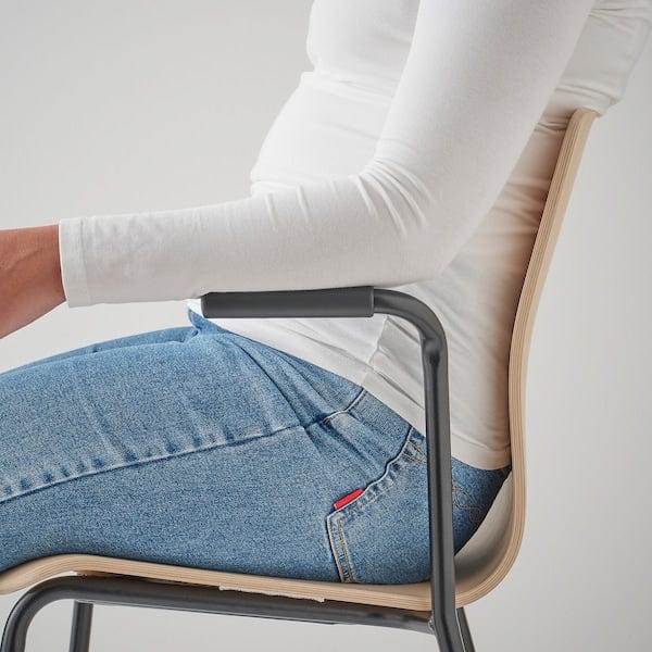 Ikea LÄKTARE - Meeting chair, birch veneer/black ,