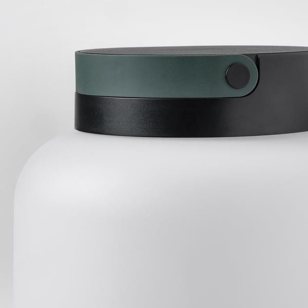 LÄNSPORT LED portable lamp, battery operated, white/dark grey, 22 cm