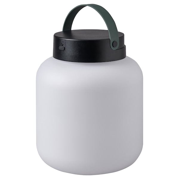 Ikea LÄNSPORT - LED portable lamp, battery operated, white/dark grey, 22 cm