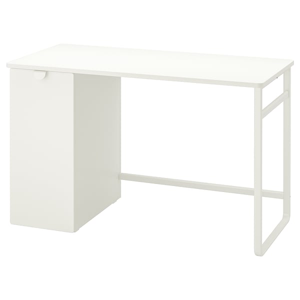LÄRANDE desk with pull-out storage unit, white, 120x58 cm