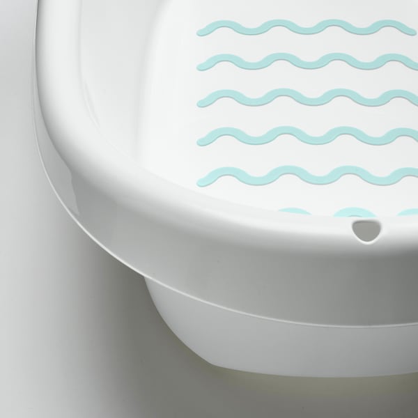 LÄTTSAM baby bath, white/turquoise, 50x30 cm
