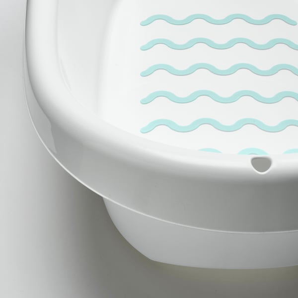 LÄTTSAM baby bath, white/turquoise, 50x30 cm