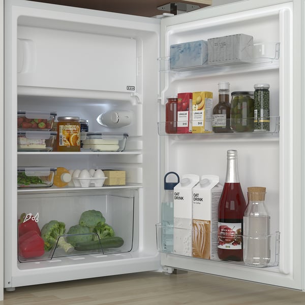 LAGAN fridge with freezer compartment, freestanding/white, 97/16 l