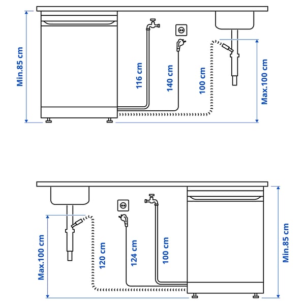LAGAN freestanding dishwasher, white, 60.0x84.5x60.0 cm