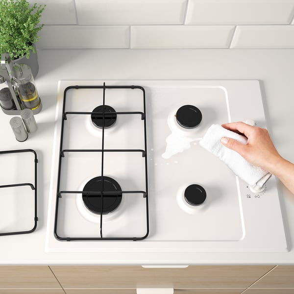 LAGAN gas hob, white, 59 cm