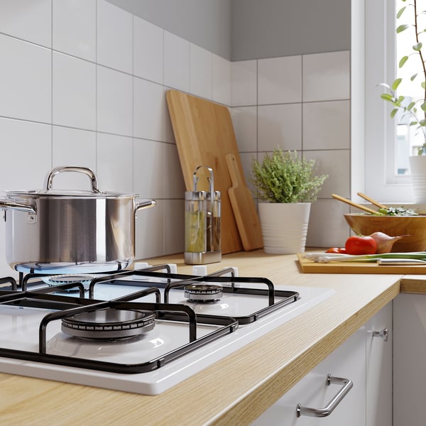 LAGAN gas hob, white, 59 cm