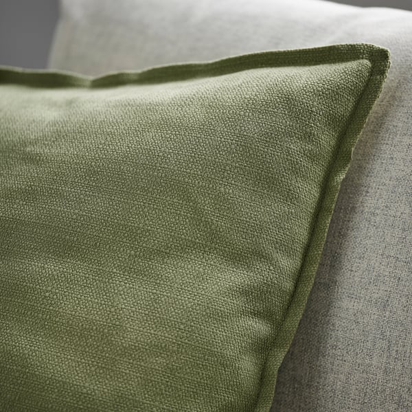 LAGERPOPPEL cushion cover, grey-green, 50x50 cm