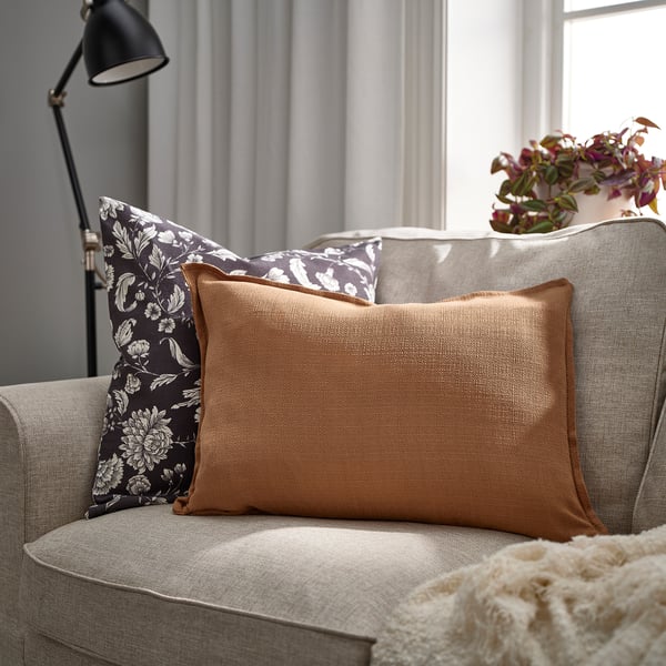 LAGERPOPPEL cushion cover, light brown, 40x58 cm