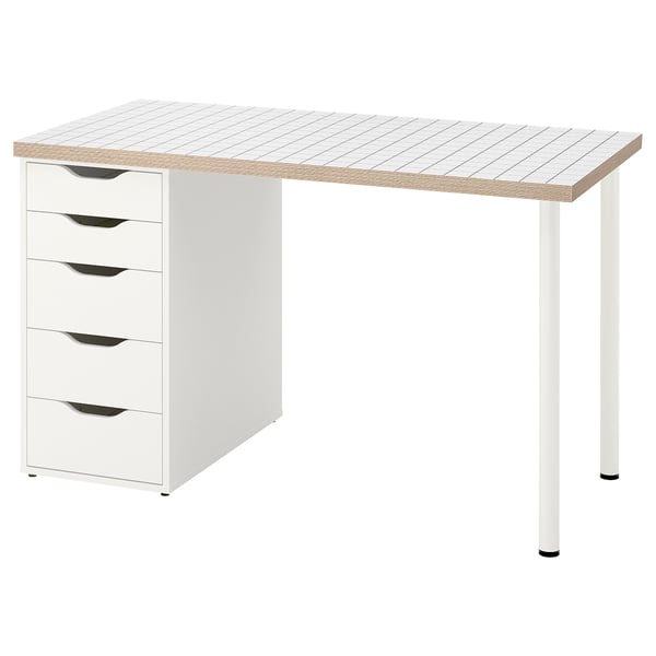 LAGKAPTEN / ALEX desk, white anthracite/white, 120x60 cm