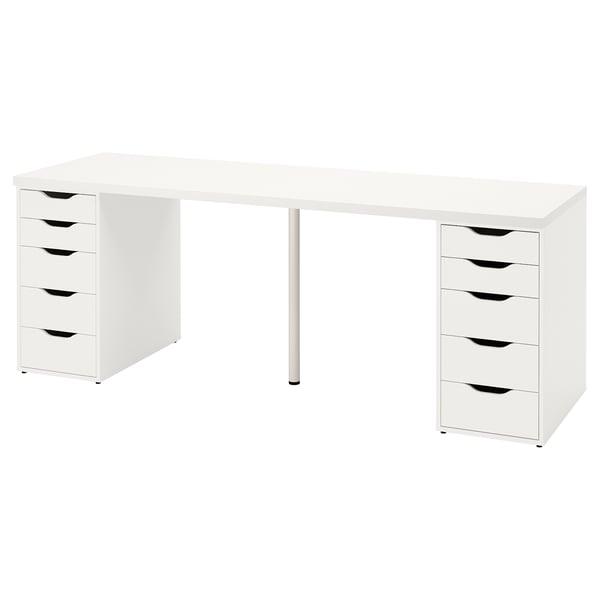 LAGKAPTEN / ALEX desk, white, 200x60 cm
