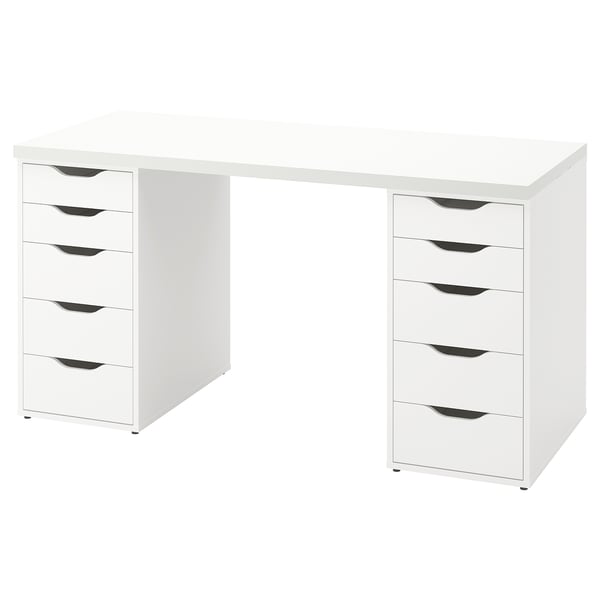 LAGKAPTEN / ALEX desk, white, 140x60 cm