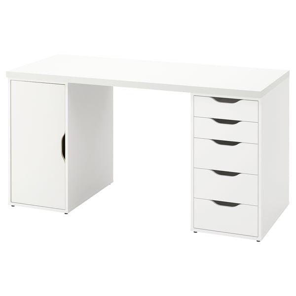 LAGKAPTEN / ALEX desk, white, 140x60 cm