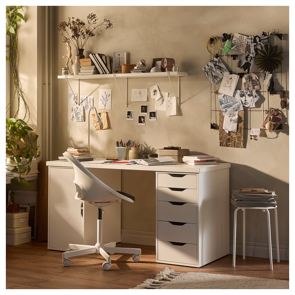 LAGKAPTEN / ALEX desk, white, 140x60 cm