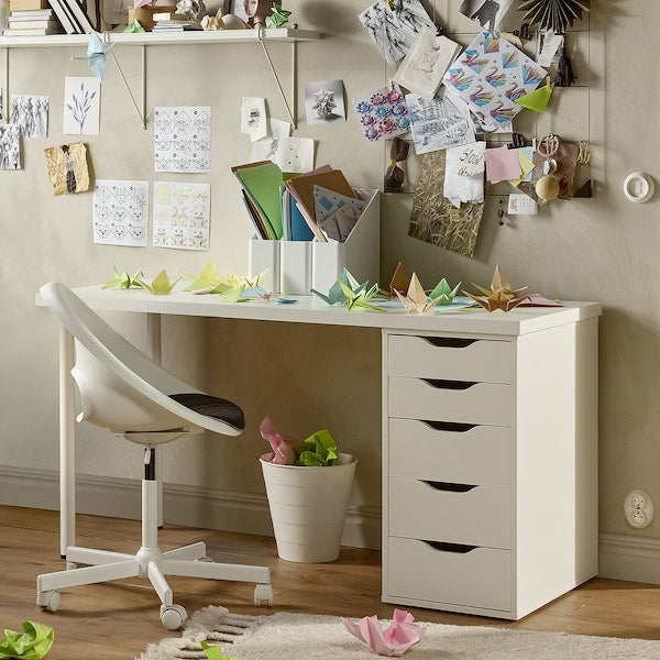LAGKAPTEN / ALEX desk, white, 140x60 cm