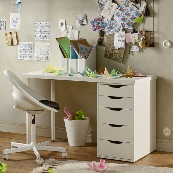 LAGKAPTEN / ALEX desk, white, 120x60 cm