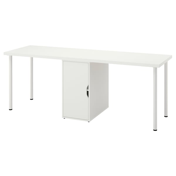 LAGKAPTEN / ALEX desk, white, 200x60 cm