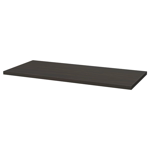 LAGKAPTEN / ALEX desk, black-brown/white, 140x60 cm