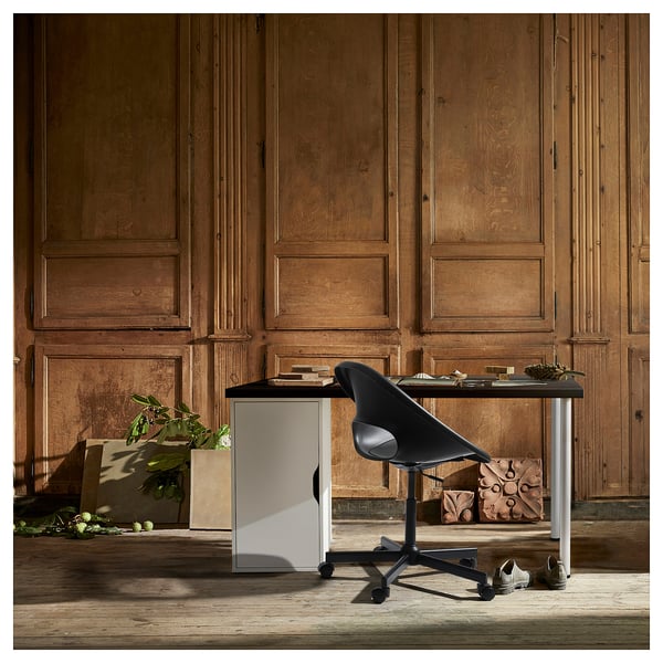 LAGKAPTEN / ALEX desk, black-brown/white, 120x60 cm