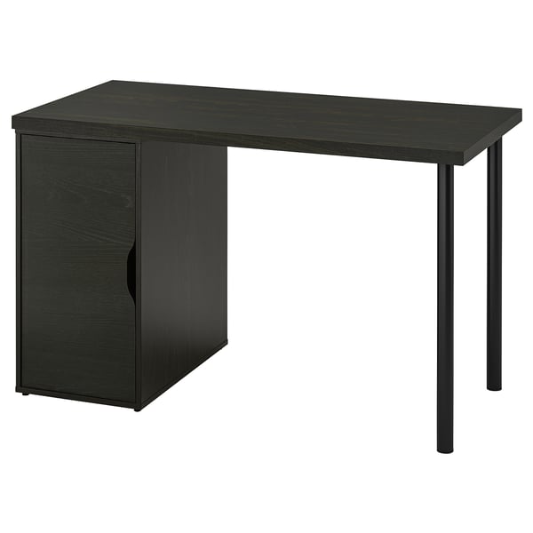 LAGKAPTEN / ALEX desk, black-brown/black, 120x60 cm