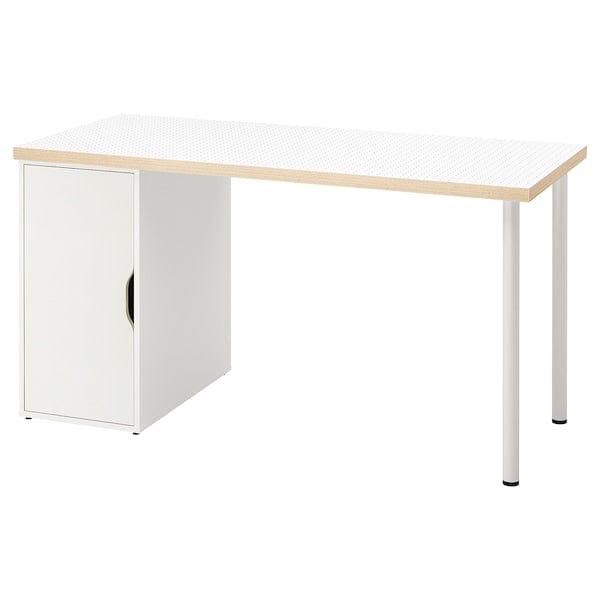 Ikea LAGKAPTEN / ALEX - Desk, polka dot pattern/black white,140x60 cm
