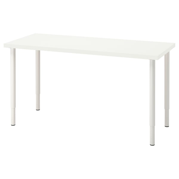 LAGKAPTEN / OLOV desk, white, 140x60 cm
