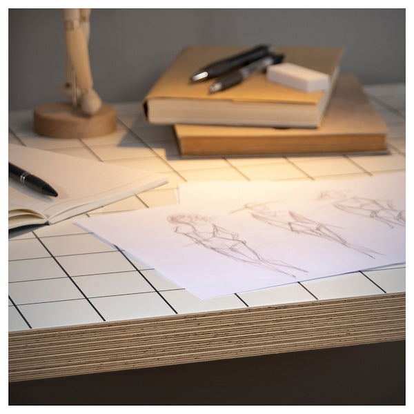 LAGKAPTEN / SPÄND desk, white anthracite/black, 120x60 cm