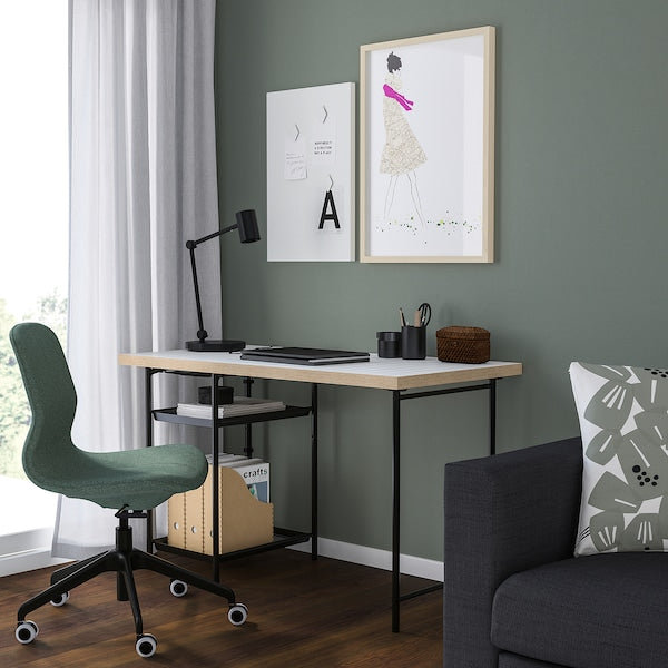 LAGKAPTEN / SPÄND desk, white anthracite/black, 120x60 cm