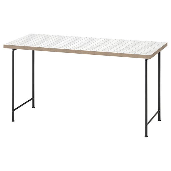 LAGKAPTEN / SPÄND desk, white anthracite/black, 140x60 cm