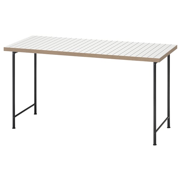 LAGKAPTEN / SPÄND desk, white anthracite/black, 140x60 cm
