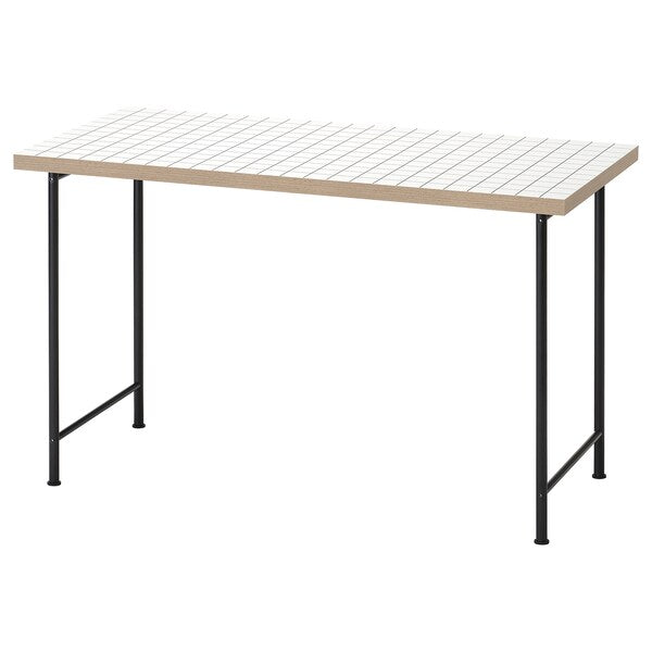 LAGKAPTEN / SPÄND desk, white anthracite/black, 120x60 cm