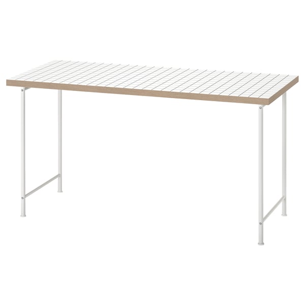 LAGKAPTEN / SPÄND desk, black-brown/black, 140x60 cm