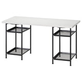 LAGKAPTEN / SPÄND desk, white/black, 140x60 cm