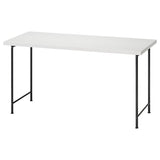 LAGKAPTEN / SPÄND desk, white/black, 140x60 cm