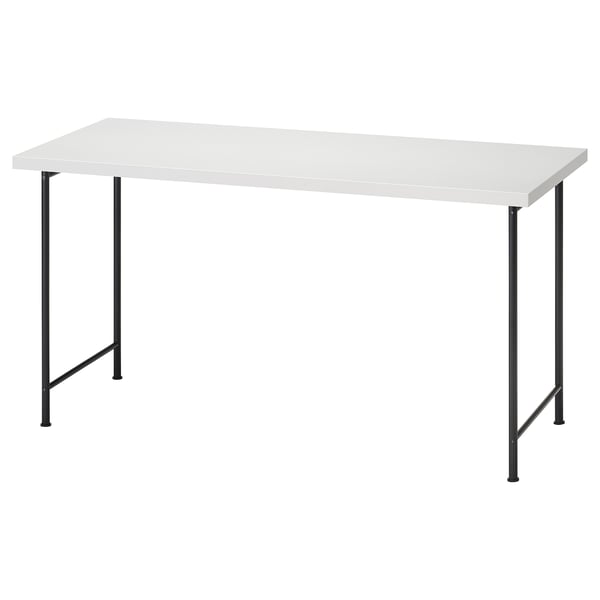 LAGKAPTEN / SPÄND desk, white/black, 140x60 cm