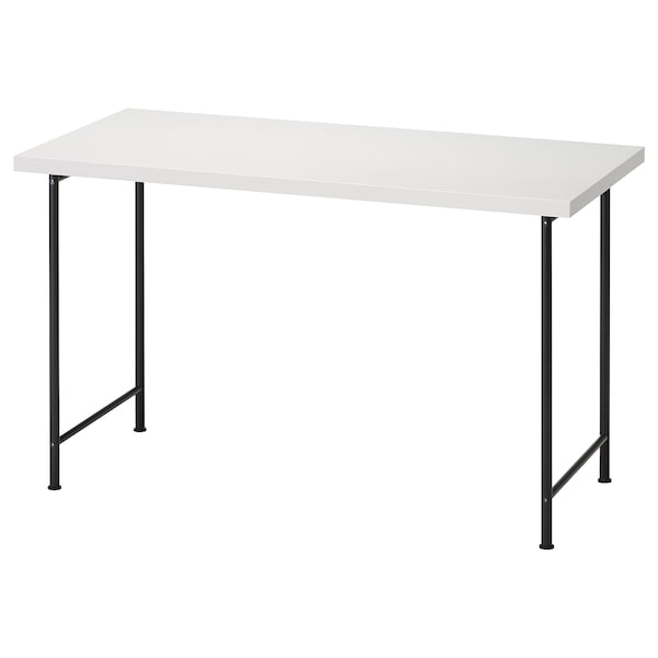LAGKAPTEN / SPÄND desk, white/black, 120x60 cm