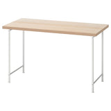 LAGKAPTEN / SPÄND desk, white stained oak effect/white, 120x60 cm
