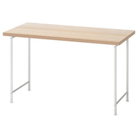 LAGKAPTEN / SPÄND desk, white stained oak effect/white, 120x60 cm