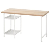 LAGKAPTEN / SPÄND desk, white stained oak effect/white, 120x60 cm