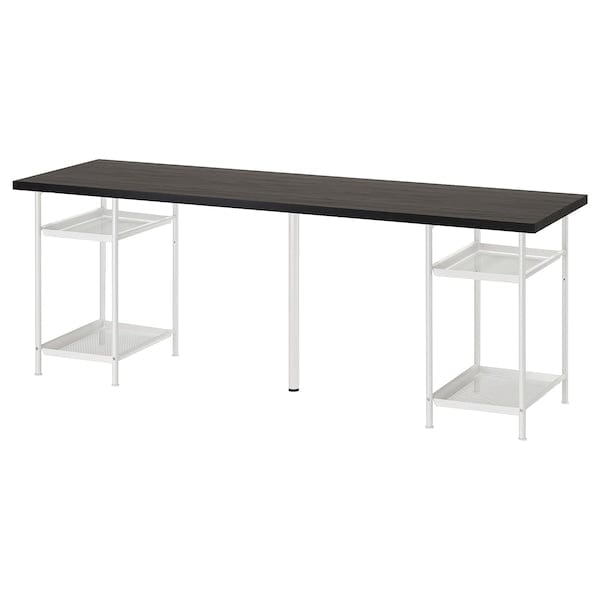 Ikea LAGKAPTEN / SPÄND - Desk, brown-black/white,200x60 cm