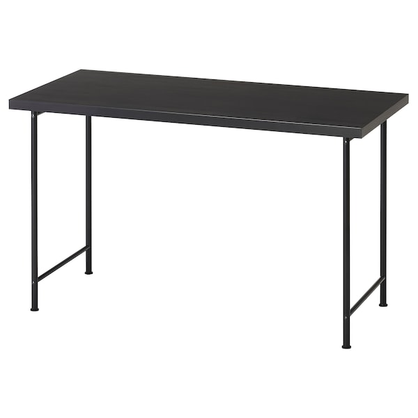 LAGKAPTEN / SPÄND desk, black-brown/black, 120x60 cm