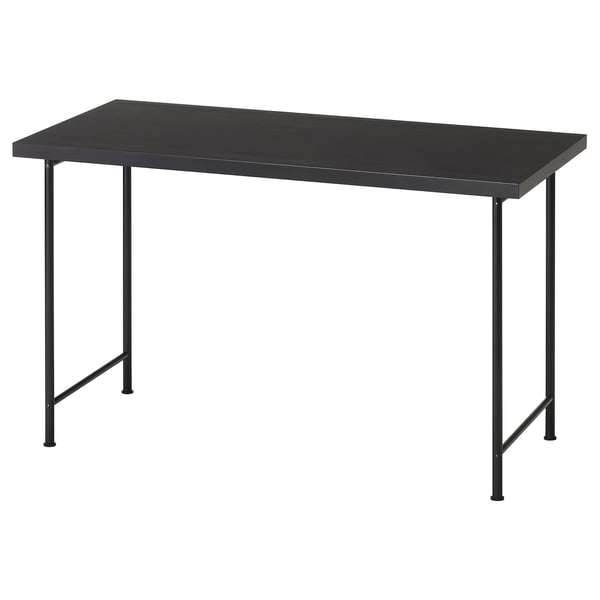 LAGKAPTEN / SPÄND desk, black-brown/black, 120x60 cm