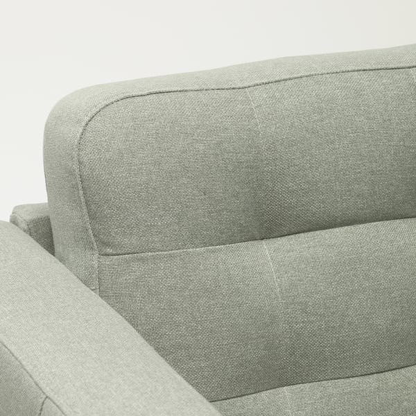 LANDSKRONA 2-seat sofa, Gunnared light green/wood, 140x64x89 cm